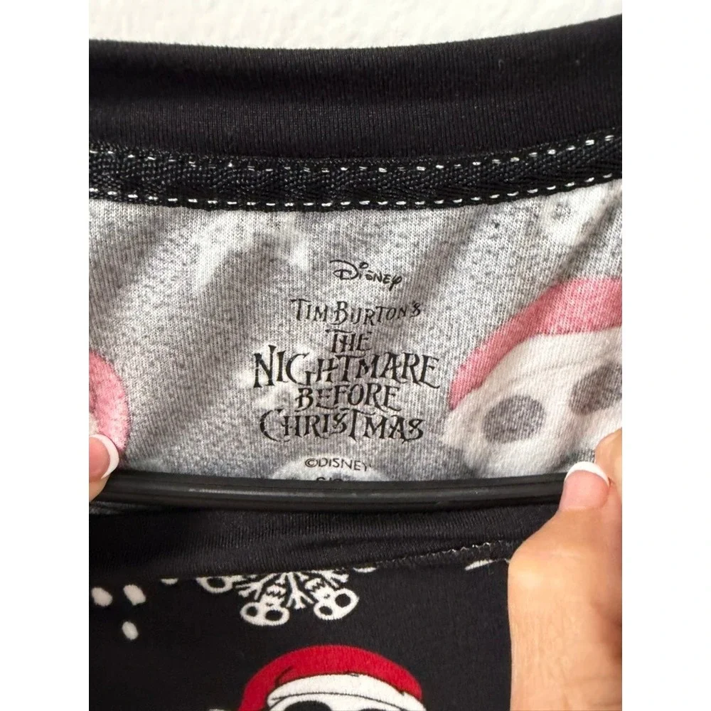 Disney Nightmare Before Christmas Jack Skellington Santa Pajama Top Black Small